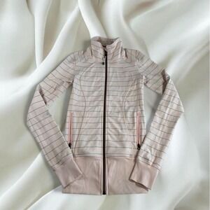 Lululemon light pink striped full zip define jacket y2k athletic workout